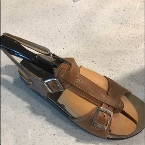 SAS Shoes Sandals Women Captiva T-Strap BROWN Leather 9.5 M